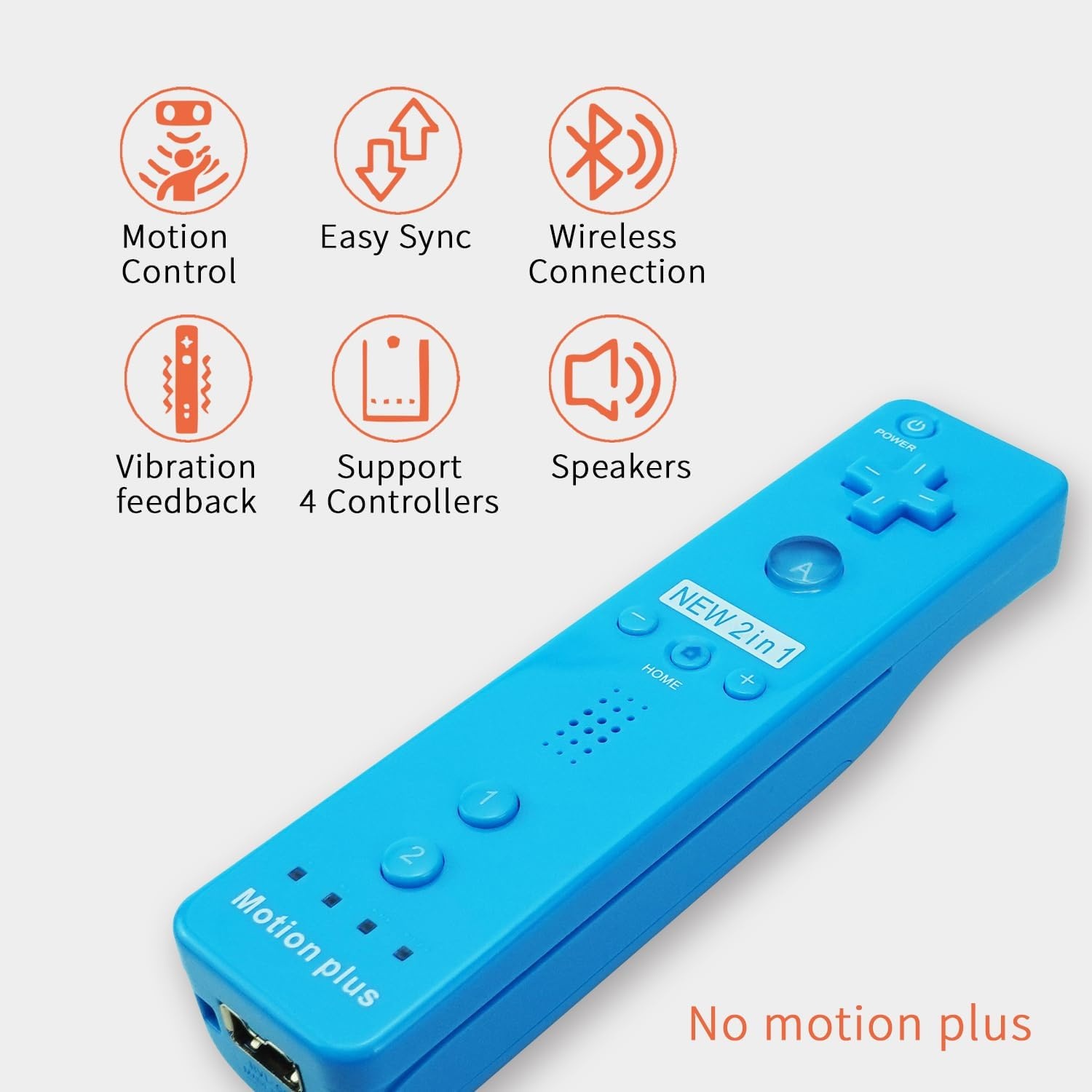 QUMOX Wii Remote met Motion Plus en Nunchuk Controller - Blauw
