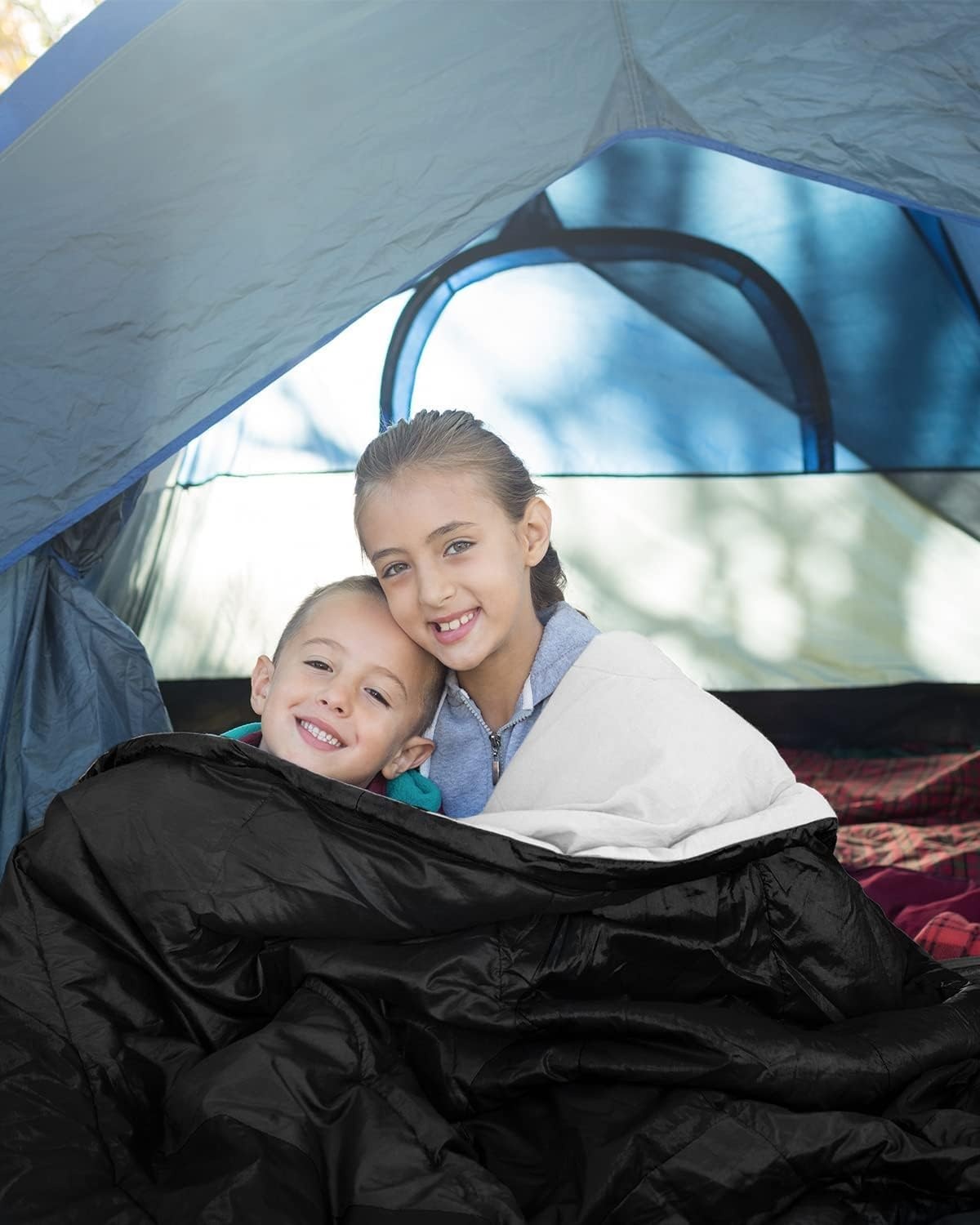 Slaapzak Outdoor zomer: Ohuhu dubbele slaapzak met 2 kussens en draagtas, waterdicht, licht, voor 2 personen, volwassenen, slaapzakken voor kamperen, backpacken, wandelen