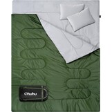 Slaapzak Outdoor zomer: Ohuhu dubbele slaapzak met 2 kussens en draagtas, waterdicht, licht, voor 2 personen, volwassenen, slaapzakken voor kamperen, backpacken, wandelen