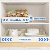 Mointal Uitschuifbare Keukenlade - 2 Stuks - Verstelbaar 32-53 cm - 53 cm Diep - Crème Wit