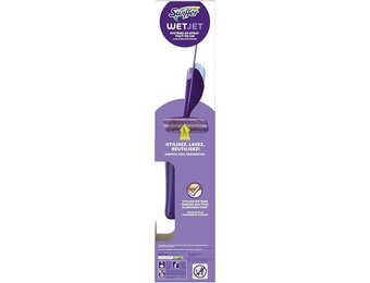 Swiffer WetJet Starter Set All-In-One Spray System for All Floor Types with Washing Mop, Cleaning Solution and Wipes, Removes Stubborn Dirt Without Residue