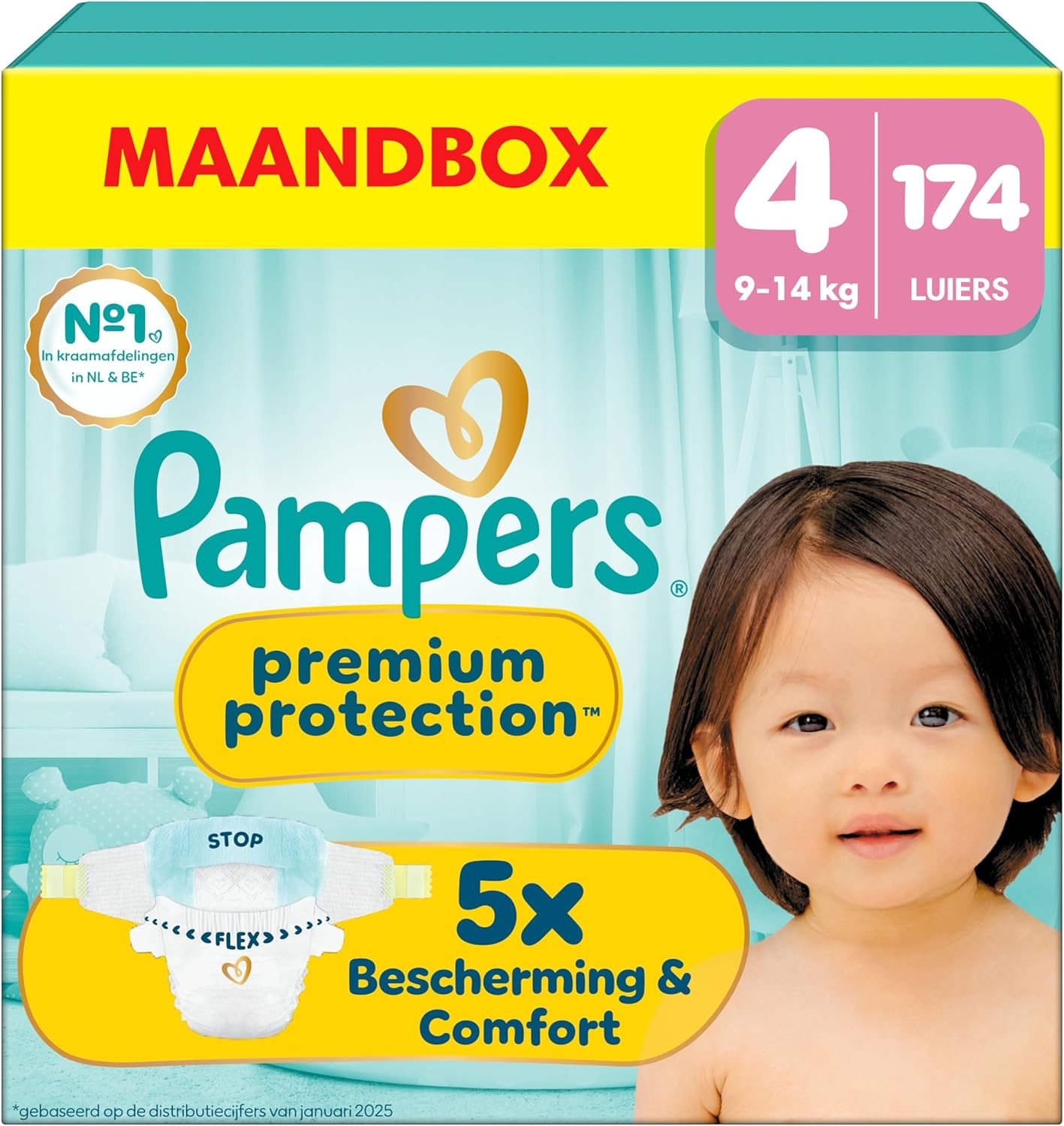 Pampers Premium Protection Maat 4 - 174 Luiers (9-14 kg)