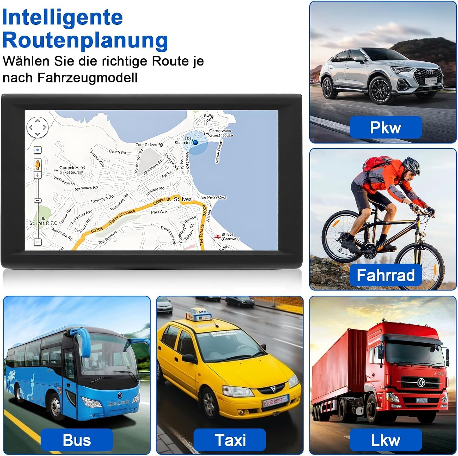iPalamila 9 inch GPS Navigatiesysteem voor Auto, Vrachtwagen en Camper met Europa Kaarten