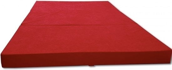 Logeermatras - camping matras - reismatras - opvouwbaar matras - 80 x 200 x 10 - rood