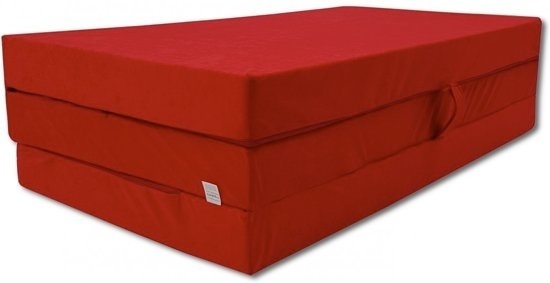 Logeermatras - camping matras - reismatras - opvouwbaar matras - 80 x 200 x 10 - rood