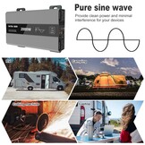 DATOUBOSS 2000W Power Inverter 12V DC to 240V AC Pure Sine Wave Inverter, Car Inverter 12V to 240V with AC Sockets Dual Car Adapter With LED Display Suitable for Home, RV, Camper, Truck