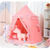 Speeltent voor peuters, prinsessen-kasteeltent voor binnen, kindertent voor spel en plezier in de kinderkamer, kindertent voor kamer, met draagtas, cadeau voor kinderen, lichtbeige