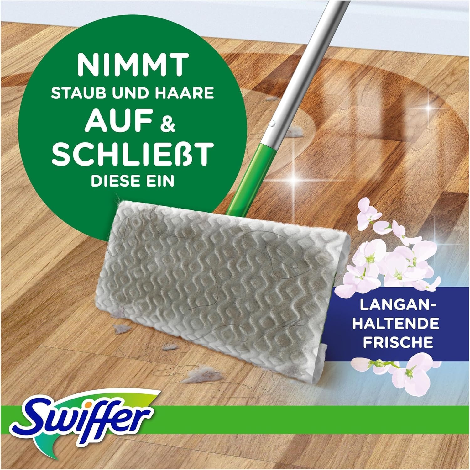 Swiffer Stofdoeken, 120 droge microvezeldoeken en 3 vloerdoekjes, vangt stof en vuil op, ideaal voor alle soorten vloeren en dierenharen, maxi-formaat