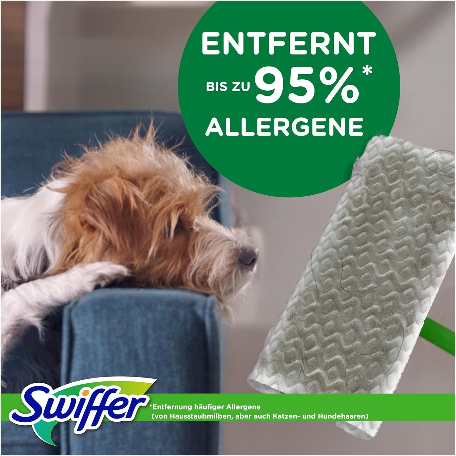 Swiffer Stofdoeken, 120 droge microvezeldoeken en 3 vloerdoekjes, vangt stof en vuil op, ideaal voor alle soorten vloeren en dierenharen, maxi-formaat