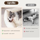 Upvilla Orthopedisch hondenbed voor grote honden met hoog kussen, corduroy, hondensofa, wasbaar, hondenbedden met antislip onderkant, beige, 91,5 x 69 x 20 cm