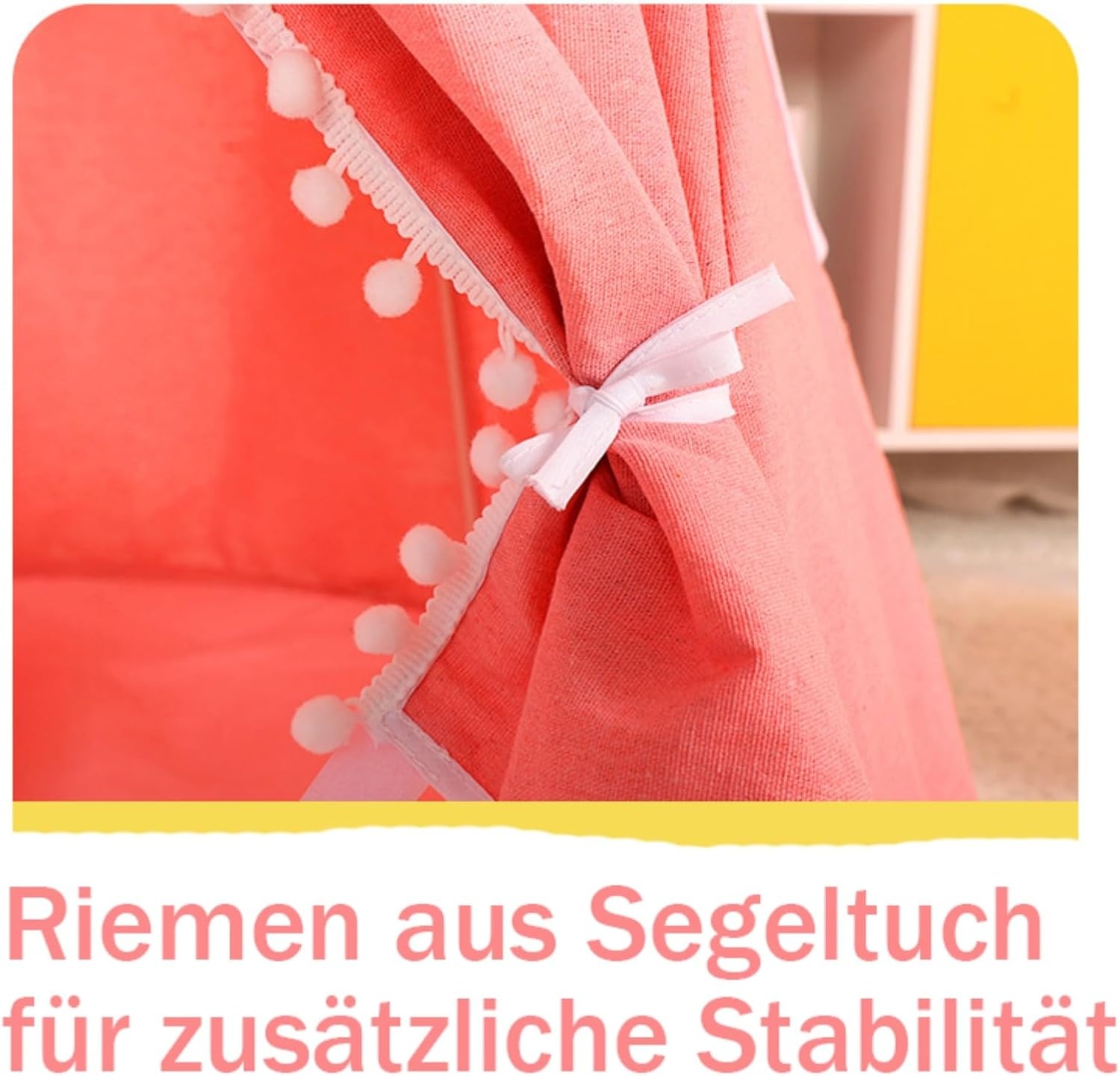 Speeltent voor peuters, prinsessen-kasteeltent voor binnen, kindertent voor spel en plezier in de kinderkamer, kindertent voor kamer, met draagtas, cadeau voor kinderen, lichtbeige