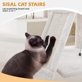 TWDEPART Kattenboom kattentoren met krabpalen voor katten binnen katten, kattenmeubilair activiteitencentrum klimboom met grote kattenappartement en hangende ballen, beige