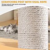TWDEPART Kattenboom kattentoren met krabpalen voor katten binnen katten, kattenmeubilair activiteitencentrum klimboom met grote kattenappartement en hangende ballen, beige
