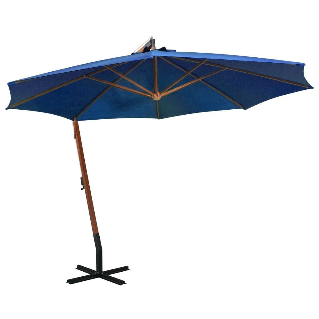Zweefparasol Hout Azuurblauw 3,5x2,9m - 54% Korting!