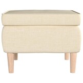 vidaXL Kruk Crèmekleurig - Stof & Hout - 34% Korting