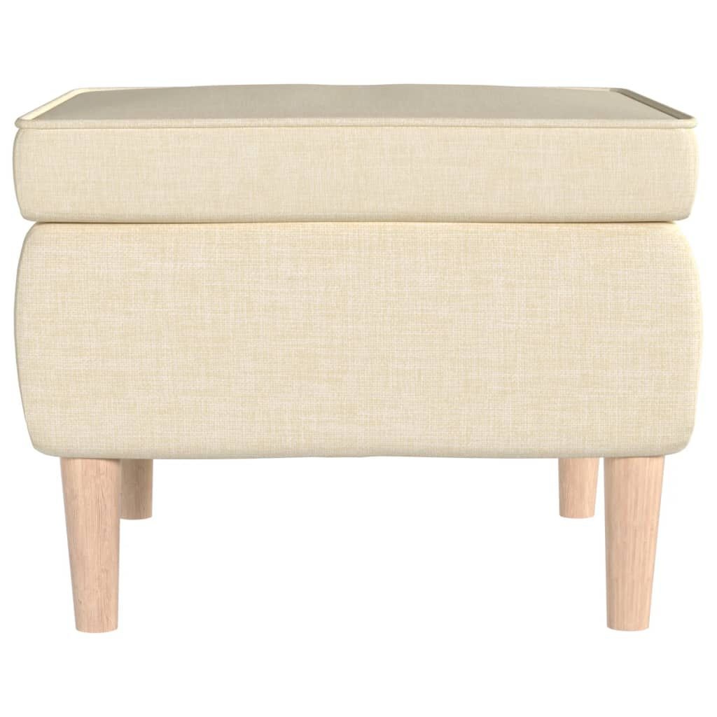 vidaXL Kruk Crèmekleurig - Stof & Hout - 34% Korting