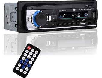 NK AutoRadio - Bluetooth Handsfree 4.0, AUX Functie, MP3 Speler en Dubbele USB Poort, FM Stereo Geluid, Handsfree Bellen, Afstandsbediening, LCD Scherm, iOS & Android