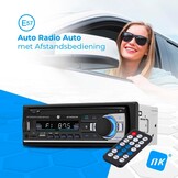 NK AutoRadio - Bluetooth Handsfree 4.0, AUX Functie, MP3 Speler en Dubbele USB Poort, FM Stereo Geluid, Handsfree Bellen, Afstandsbediening, LCD Scherm, iOS & Android