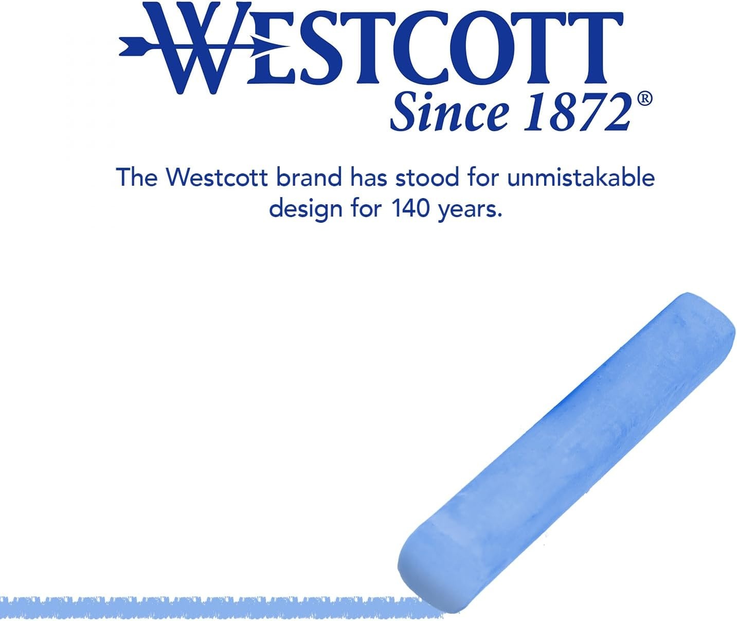 Westcott Krijt 100 stuks gekleurd | Voordeelverpakking Schoolbordkrijt met 1,2 cm ↓ in felle kleuren | Stofarm en gemakkelijk af te vegen | 8,5 cm lange krijtstiften | E-744987 00