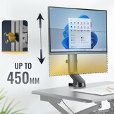 RICOO Monitor Mount TS2011 Mounting for flat screens with 17-27 inch with max VESA-Norm 100x100 bracket arm for desk-top or Workstation surface PC screen stand in Black