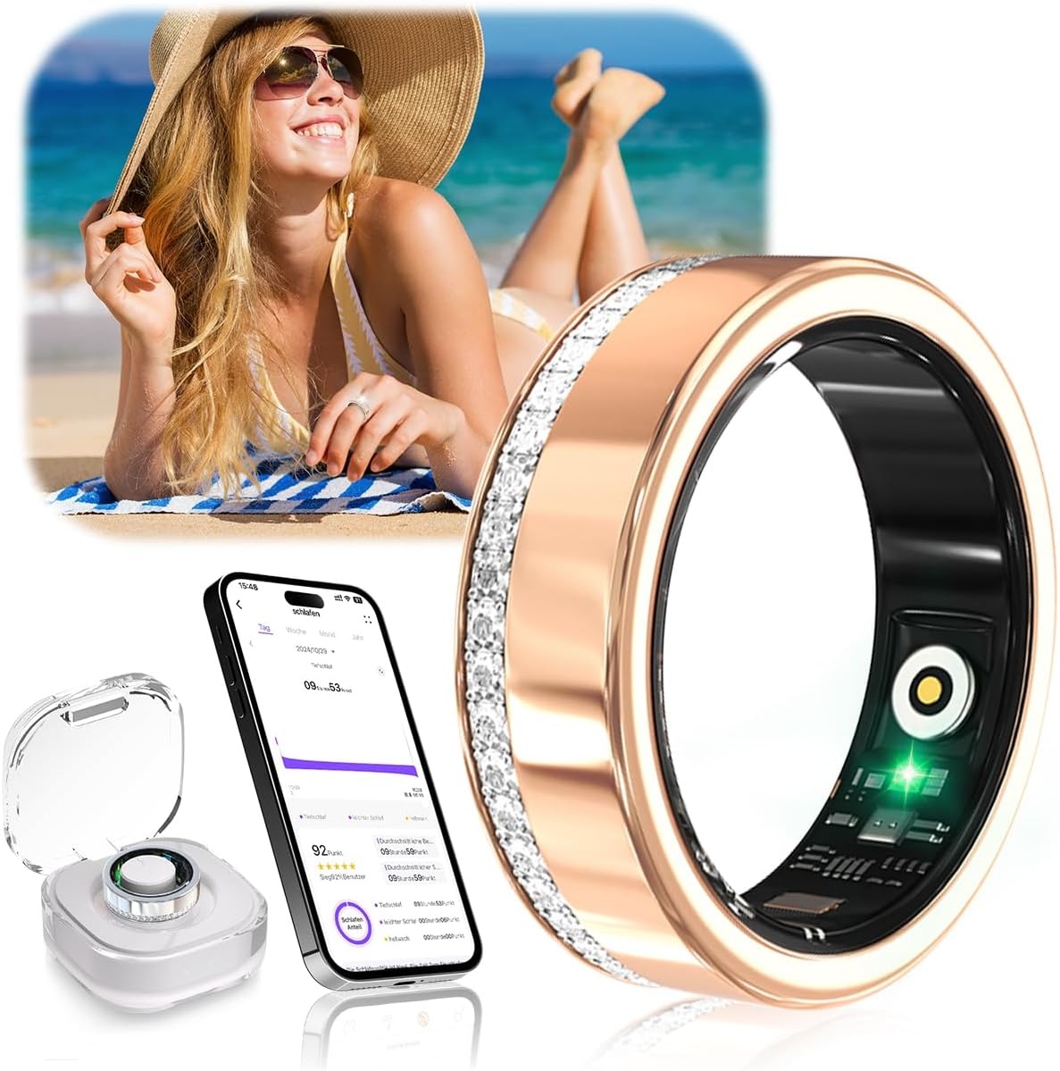 Smart Ring Fitness Tracker Goud - 59% Korting