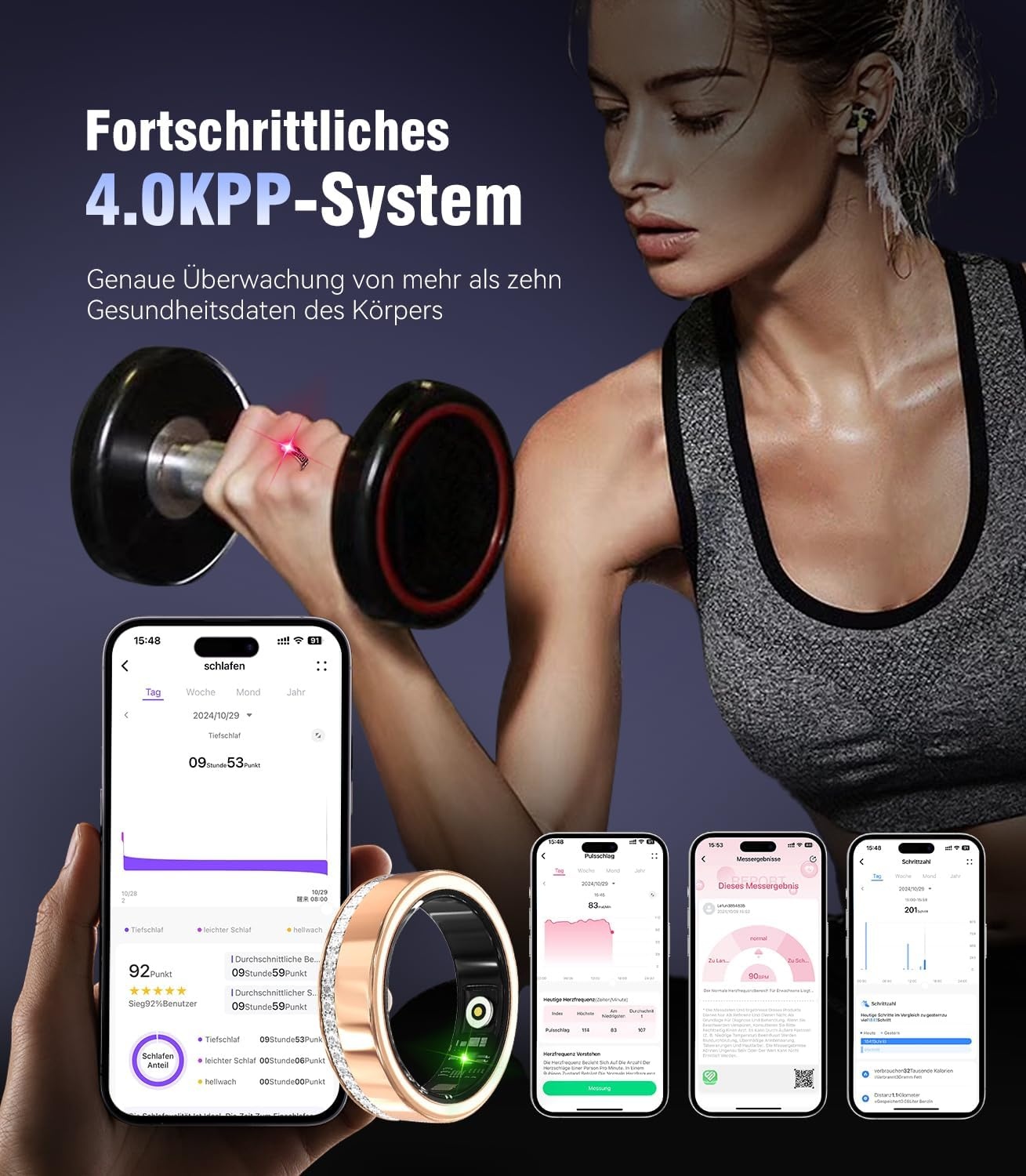 Smart Ring Fitness Tracker Goud - 59% Korting