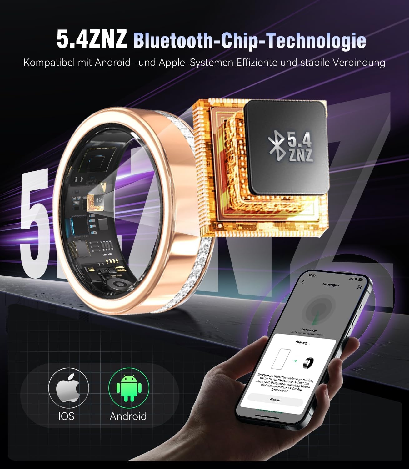 Smart Ring Fitness Tracker Goud - 59% Korting