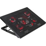 Mars Gaming MNBC13, Laptop Stand and Cooling Base for Notebooks up to 17", ARGB Lighting 10 Modes, 13x Fans with White LED, Adjustable 8 Positions, LCD Display, Smartphone Stand, White