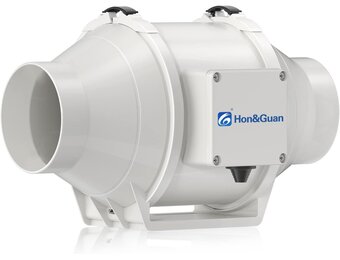 Hon&Guan Buisventilator 100mm - Kanaalventilator met 2 Snelheden voor Badkamer en Kantoor - Wit