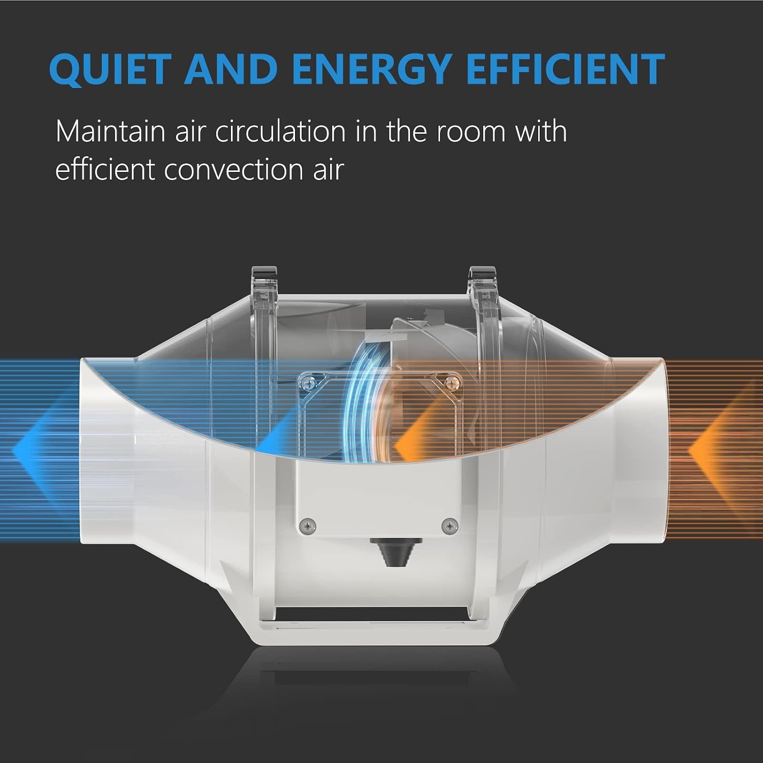 Hon&Guan Buisventilator 100mm - Kanaalventilator met 2 Snelheden voor Badkamer en Kantoor - Wit