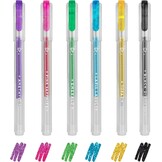 Legami - Set van 6 mini-glittergelstiften, 0,8 x 10,8 cm, Shine Like a Diamond, diameter van de punt 1,0 mm, kleur paars, goud, groen, blauw, roze, zwart