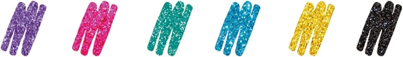 Legami - Set van 6 mini-glittergelstiften, 0,8 x 10,8 cm, Shine Like a Diamond, diameter van de punt 1,0 mm, kleur paars, goud, groen, blauw, roze, zwart