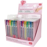 Legami - Set van 6 mini-glittergelstiften, 0,8 x 10,8 cm, Shine Like a Diamond, diameter van de punt 1,0 mm, kleur paars, goud, groen, blauw, roze, zwart