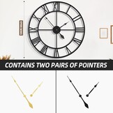 HAITANG 40 inch grote wandklok, oversized moderne ronde, zwart metaal, geruisloos, bijna niet-tikkende batterij, Romeinse cijfers, klokken voor woonkamer, slaapkamer, wandklok decoratie