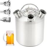 Bierreinigingsvat 10 l, 3 kops reinigingshouder met deksel, roestvrij staal bierreinigingsvat geschikt voor speren van type A en S, reinigingsapparaat, bierreinigingsvat voor