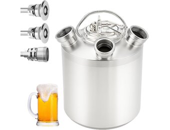 Bierreinigingsvat 10 l, 3 kops reinigingshouder met deksel, roestvrij staal bierreinigingsvat geschikt voor speren van type A en S, reinigingsapparaat, bierreinigingsvat voor