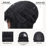 Dames Pruik Bob Kort Donkerbruin met Pony - Synthetisch Haar