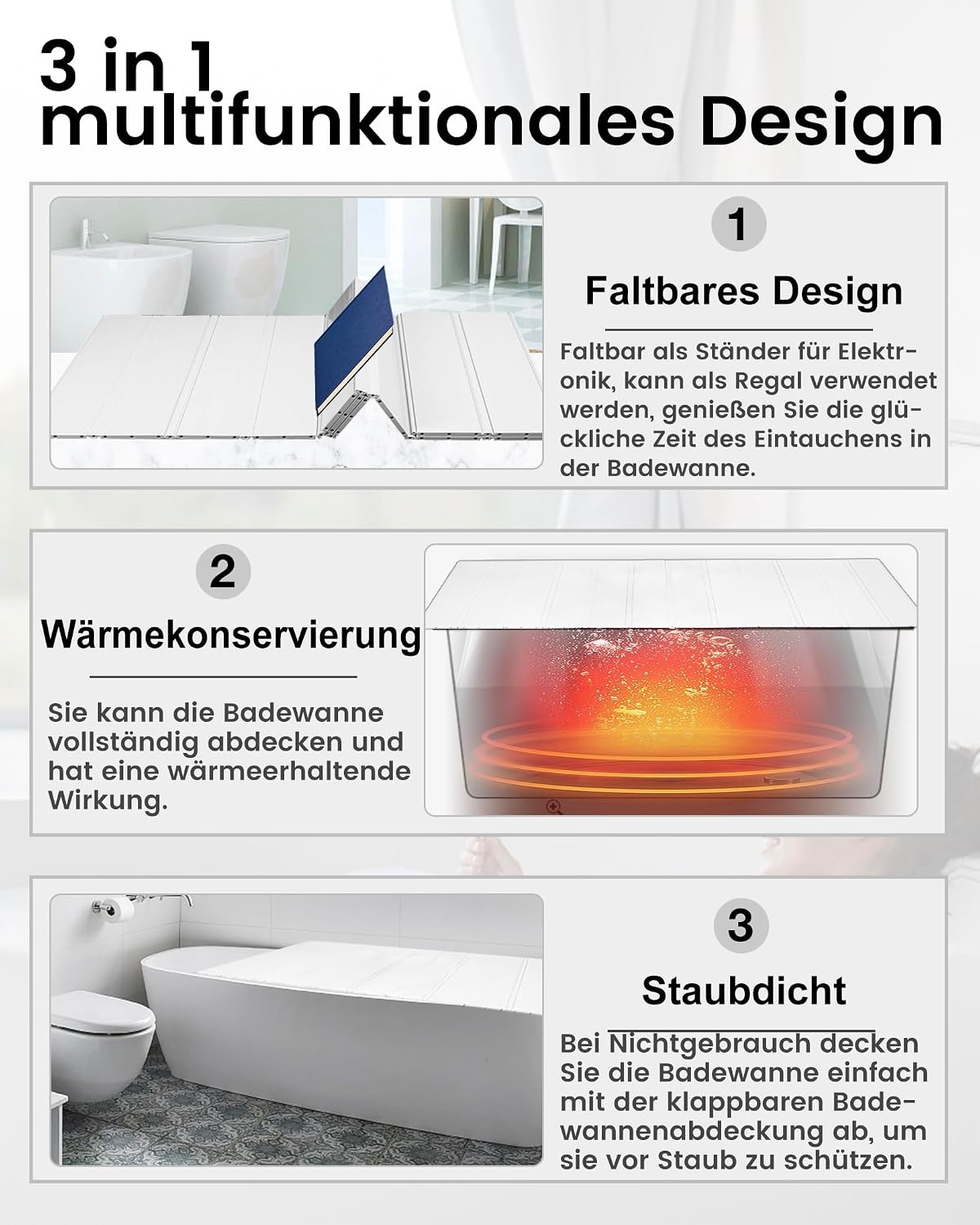 Badkuipafdekking 70x170cm PVC - Opvouwbaar & Waterdicht (61% Korting)