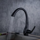 Beelee Uittrekbare keukenkraan met douche, eenhendel spoelbakkraan, zwart schilderij, BL1749B