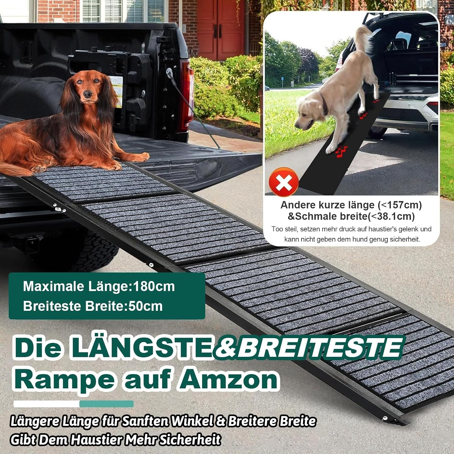 Snagle Paw Opvouwbare Hondenloopplank - 180 x 50 cm - Zwart