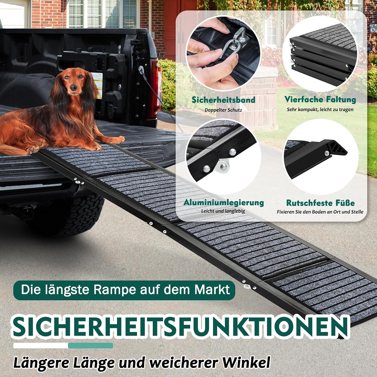 Snagle Paw Opvouwbare Hondenloopplank - 180 x 50 cm - Zwart