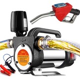 Brandstofoverdracht pomp kit, 12GPM draagbare elektrische zelfaanzuigende 12V 990W Diesel Transfer Pomp met automatische uitschakelmaatmondstuk 6 meter slang voor diesel, kerosine, machine,