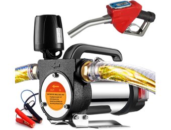 Brandstofoverdracht pomp kit, 12GPM draagbare elektrische zelfaanzuigende 12V 990W Diesel Transfer Pomp met automatische uitschakelmaatmondstuk 6 meter slang voor diesel, kerosine, machine,