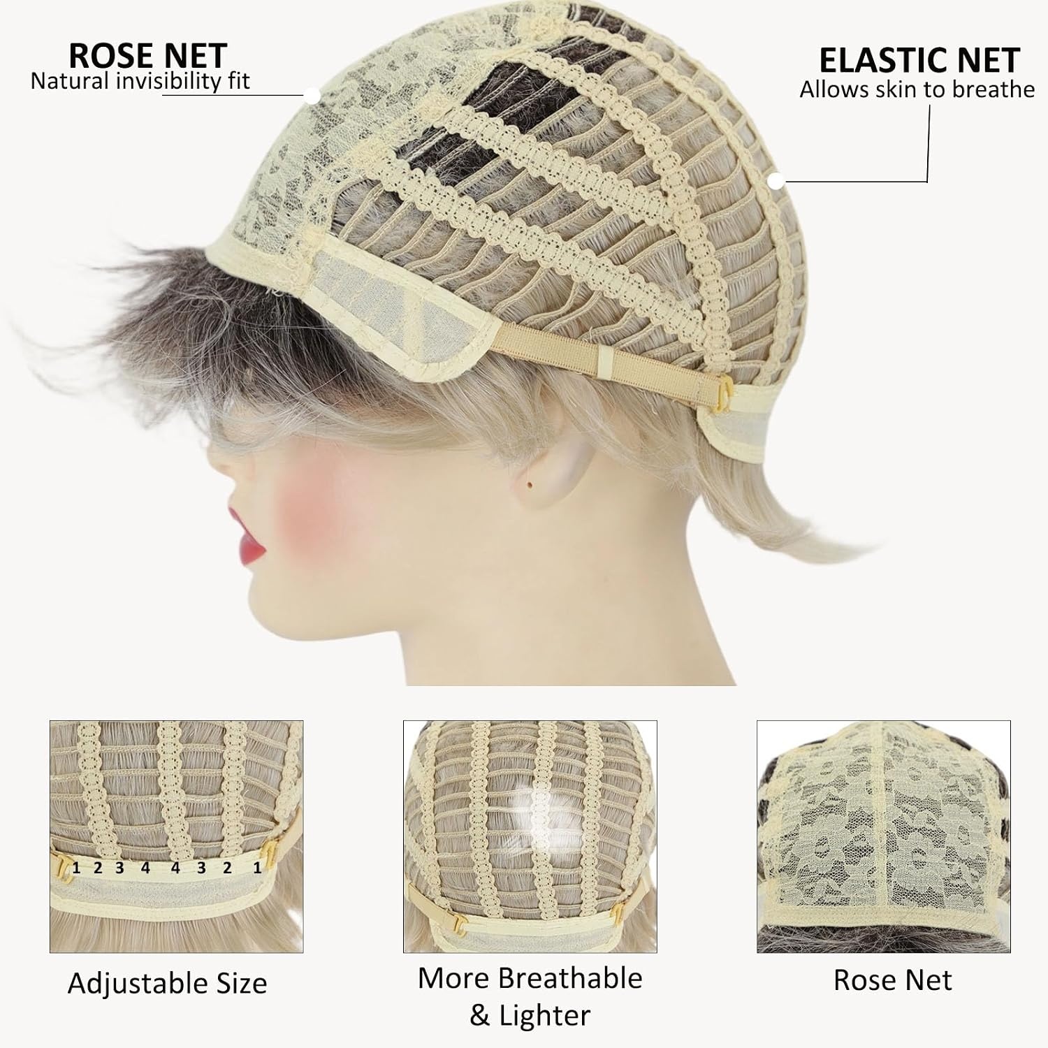 Pruik Pixie Ombre Platinablond Kort met Pony - Synthetisch & Lichtgewicht (58% Korting)