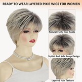 Pruik Dames Ombre Pixie Synthetisch - 58% Korting