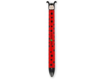 Legami Click&Clack Tweekleurige Balpen Lieveheersbeestje 1 mm - Rood en Zwart
