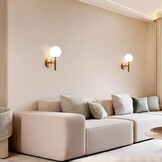 Moderne Gold Wandleuchte 2 Stück,Vintage Wandlampe mit Glasschirm für Wohnzimmer Schlafzimmer Nachttisch Esszimmer Hotel