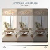 KSIBNW Plafondlamp LED-plafondlamp dimbaar moderne plafondlamp woonkamer 54W met afstandsbediening APP-bediening 6-ring acryl plafondlamp slaapkamer wit 2700K-6500K