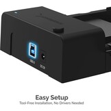 SABRENT SSD/HDD 2,5/3,5 inch docking station, USB 3.2 Gen1 harde schijf, SATA naar usb behuizing met voeding 12v, harde schijf externe adapter case type A met 1,8m kabel, zonder gereedschap (EC-DFLT)