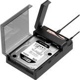SABRENT SSD/HDD 2,5/3,5 inch docking station, USB 3.2 Gen1 harde schijf, SATA naar usb behuizing met voeding 12v, harde schijf externe adapter case type A met 1,8m kabel, zonder gereedschap (EC-DFLT)